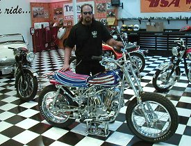 Jeff Seiser with the Evel Knievel XR750 Replica